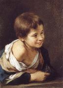 Bartolome Esteban Murillo A Peasant Boy Leaning on a sill Germany oil painting reproduction
